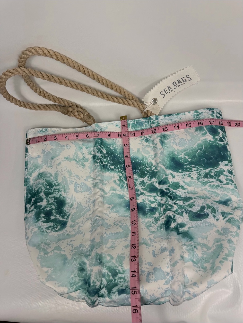 Sea Bags of Maine recycled sailcloth tote bag with rope handles “surf tote” - Picture 16 of 16